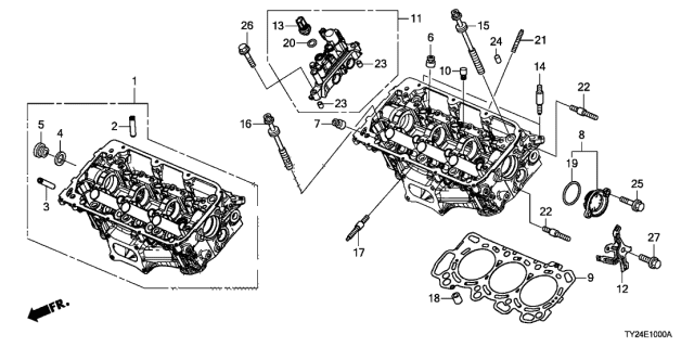 2016 Acura RLX Front Cylinder Head Gasket (Nippon Leakless) Diagram for 12251-R9P-A01