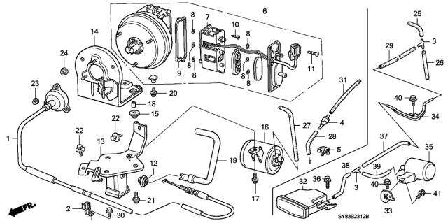 1998 Acura CL Stay, Vacuum Tank Diagram for 36622-P6W-A50