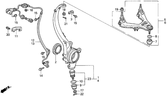 1994 Acura Legend Right Front Knuckle Diagram for 51210-SP0-020