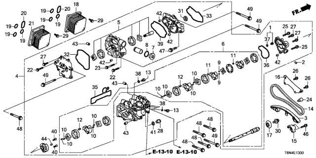 2020 Acura NSX Guide, Oil Pump Chain Diagram for 15330-58G-A01