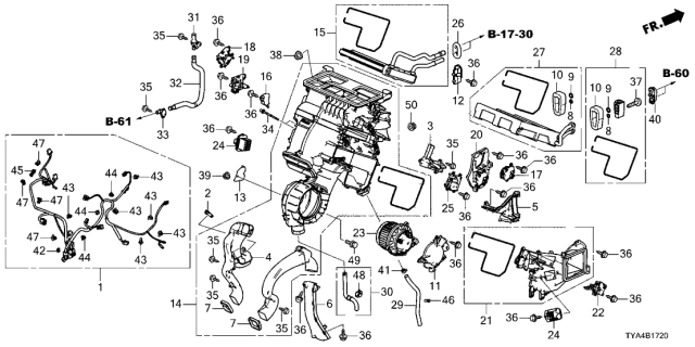2022 Acura MDX Motor W/Fan, Rear Diagram for 79315-TYA-A41