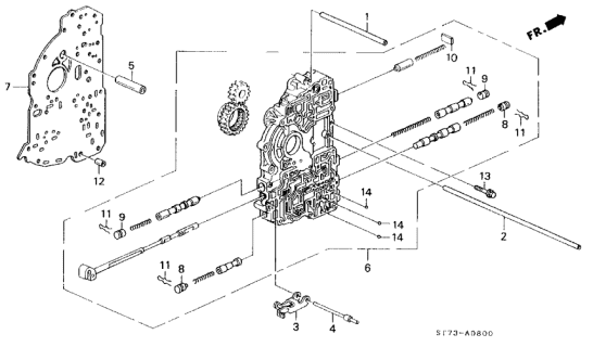 1998 Acura Integra Body Assembly, Main Valve Diagram for 27000-P56-040