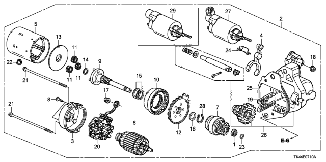 2010 Acura TL Core Id Starter (428000-5380) (428000-6490) (9742809-649) Diagram for 06312-R70-505RM