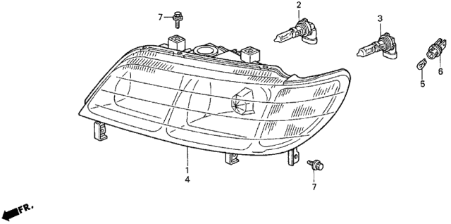1997 Acura CL Driver Side Headlight Lens/Housing Diagram for 33151-SY8-A01