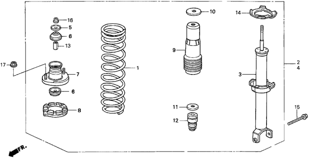 1997 Acura TL Rear Shock Absorber Mounting Rubber Diagram for 52631-SV7-004