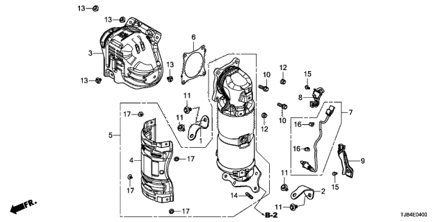 2020 Acura RDX Stay, Converter (L) Diagram for 11942-5BF-A00
