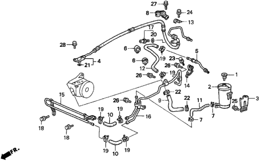 1998 Acura CL Oil Tank Hose Diagram for 53733-SY8-A00