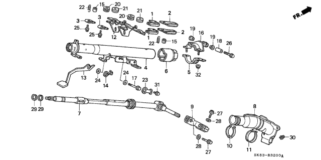 1990 Acura Integra Joint B, Steering Diagram for 53323-SF4-003