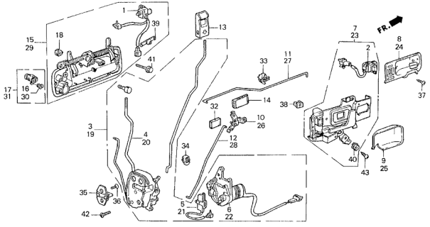 1990 Acura Legend Left Front Handle Assembly (Outer) (Tuscany Taupe Metallic) Diagram for 72180-SD4-673ZJ