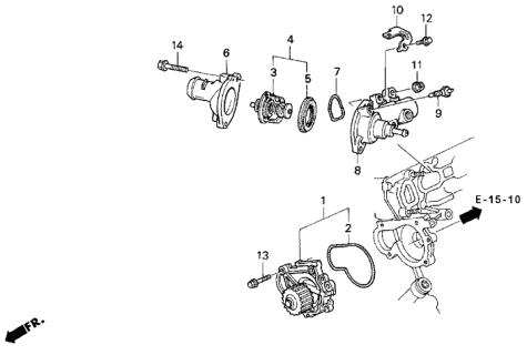 1994 Acura Vigor Thermostat Assembly (Nippon Thermostat) Diagram for 19301-PV1-Y00