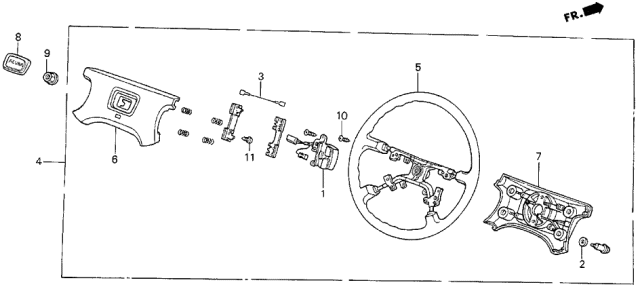 1987 Acura Legend Steering Wheel Emblem (Tokyo Seat) Diagram for 78531-SD4-A01