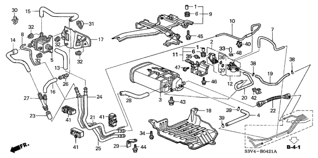 2004 Acura MDX Canister Drain Module Bracket Diagram for 17379-S3V-A50
