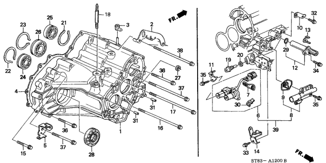 2001 Acura Integra Stay, Solenoid Harness Diagram for 28296-PKN-000