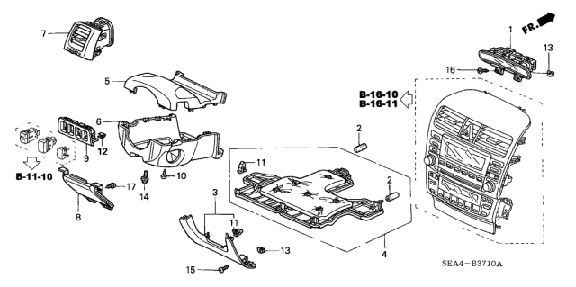 2007 Acura TSX Cover Assembly, Instrument Driver (Lower) (Moon Lake Gray) Diagram for 77300-SEC-A00ZD