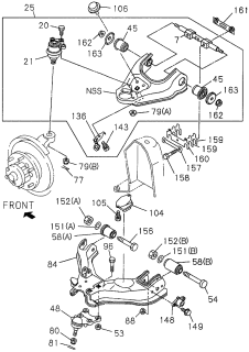 1997 Acura SLX Joint Assembly, Control Arm Ball (Lower) Diagram for 8-97103-437-0