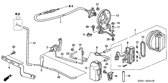 1999 Acura RL Wire, Actuator Diagram for 17880-P5A-003