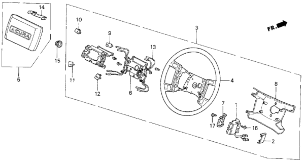 1988 Acura Legend Steering Wheel (Palmy Sand) (Tokyo Seat) Diagram for 78510-SG0-C02ZE