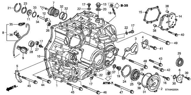 2009 Acura MDX Torque Converter Case Gasket Diagram for 21811-RDK-000