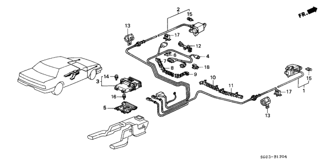 1990 Acura Legend Protector A, Main Harness Diagram for 78966-SG0-A81