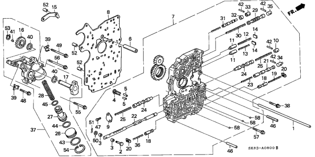 1992 Acura Integra Spring, Relief Valve Diagram for 27257-PG4-000