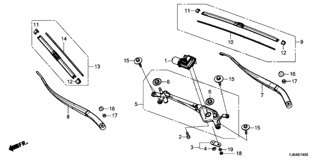 2020 Acura RDX Windshield Wiper Arm (Lh,D Diagram for 76600-TJB-A02
