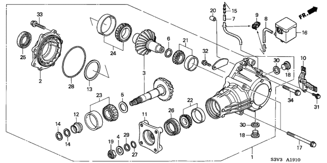 2004 Acura MDX Transfer Assembly Diagram for 29000-RDK-000