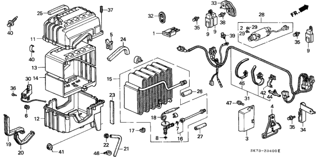 1990 Acura Integra Power Relay Assembly Diagram for 39795-SB2-003
