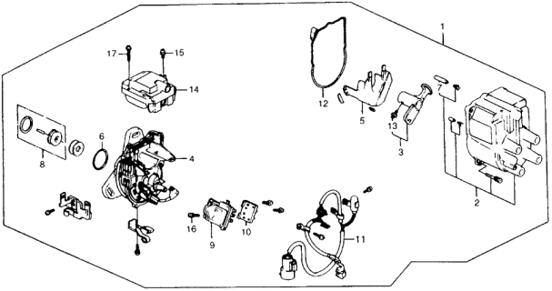 1988 Acura Integra Cap Assembly Diagram for 30102-PM7-006
