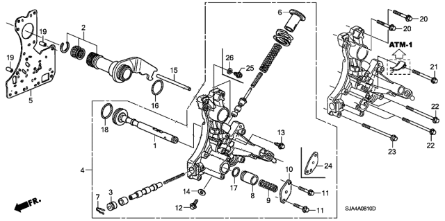 2007 Acura RL Regulator Body Assembly Diagram for 27200-RJB-040