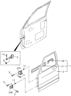 1996 Acura SLX Panel Front Door (Driver Side) Diagram for 8-94358-373-3