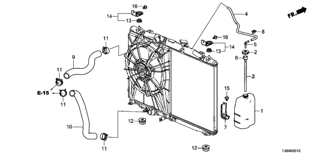2019 Acura RDX Radiator Coolant Upper Hose Diagram for 19501-5YF-A01
