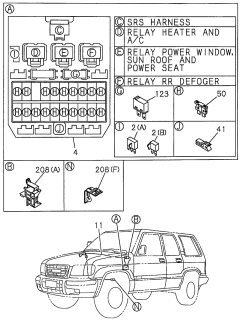 1998 Acura SLX Fuse Box (Cabin) Diagram