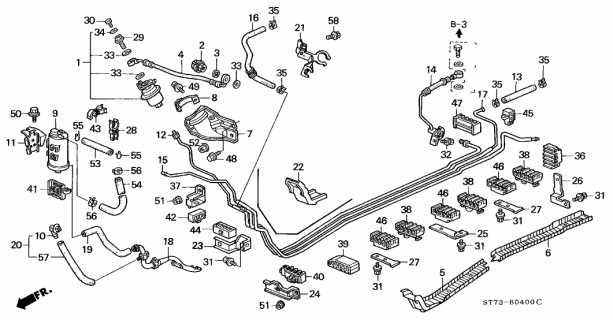 1994 Acura Integra Canister Assembly Diagram for 17300-SR3-A31