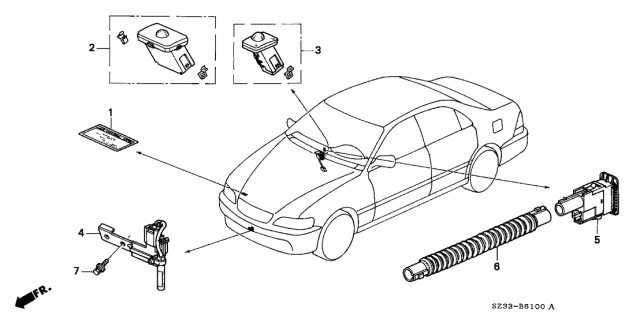 1999 Acura RL Ambient Sensor Assembly Diagram for 80520-SP0-A41