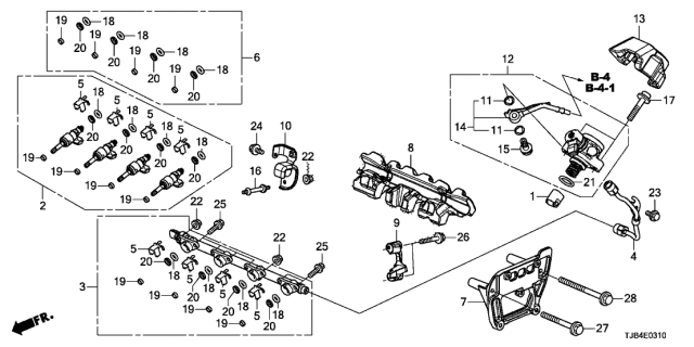 2020 Acura RDX Bracket, Joint Pipe Diagram for 16628-5BF-A00