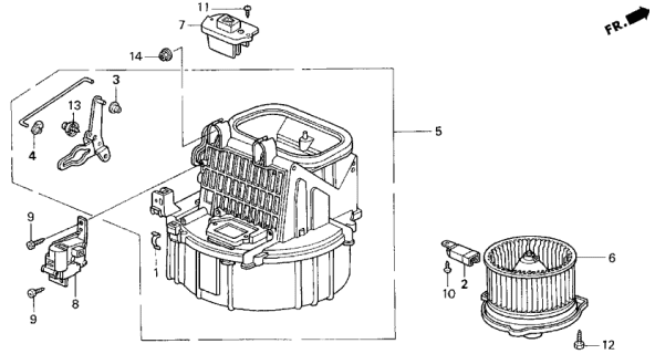 1999 Acura CL Blower Sub-Assembly Diagram for 79305-SV2-A02