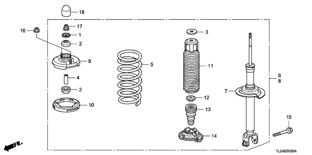 2011 Acura TSX Rear Coil Spring Diagram for 52441-TL2-A02