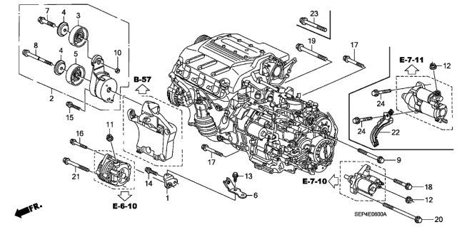 2005 Acura TL Bearing Cover Diagram for 31185-P8C-A01