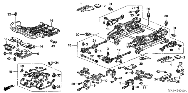 2007 Acura RL Front Seat Components Diagram 1