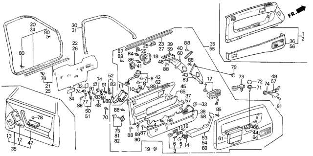 1990 Acura Legend Switch Assembly, Power Seat Memory (Palmy Blue) Diagram for 35961-SD4-A03ZB
