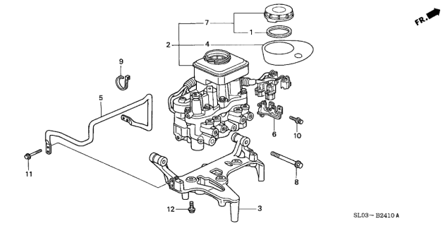 1996 Acura NSX Abs Anti-Lock Brake System-Control Module Cap Diagram for 57196-SK7-003