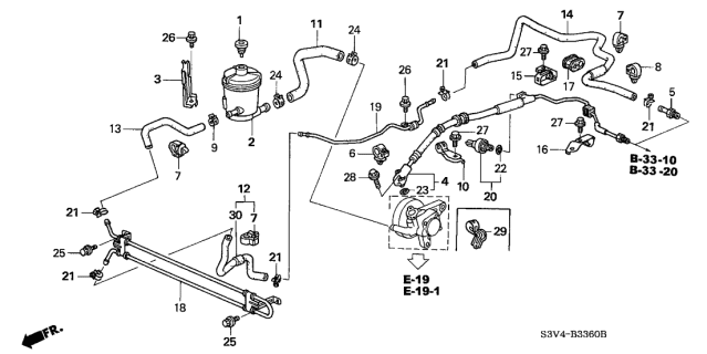 2001 Acura MDX Power Steering Oil Cooler Diagram for 53765-S3V-A00
