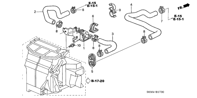 2002 Acura RSX Water Valve Assembly Diagram for 79710-S5D-A02