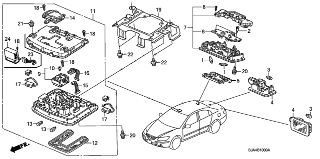 2006 Acura RL Module Assembly, Front Roof (Light Cream Ivory) Diagram for 36600-SJA-A01ZC