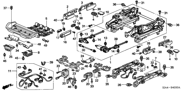 2006 Acura RL Front Seat Components Diagram 2