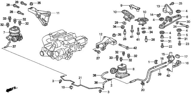 1998 Acura TL Rubber, Mounting Diagram for 50917-SV7-A00