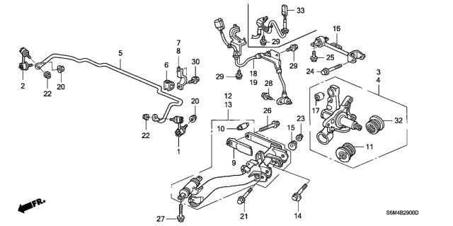 2005 Acura RSX Knuckle, Right Rear Diagram for 52210-S6M-A50