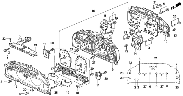 1993 Acura Vigor Bulb & Socket (T6.5 Cap) (Base Brown) (Northland Silver) Diagram for 37238-SD2-A00