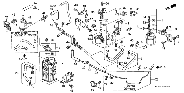 1999 Acura NSX Canister - Fuel Strainer Diagram