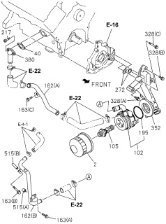 1996 Acura SLX Cooler Assembly, Oil Diagram for 8-97118-508-0